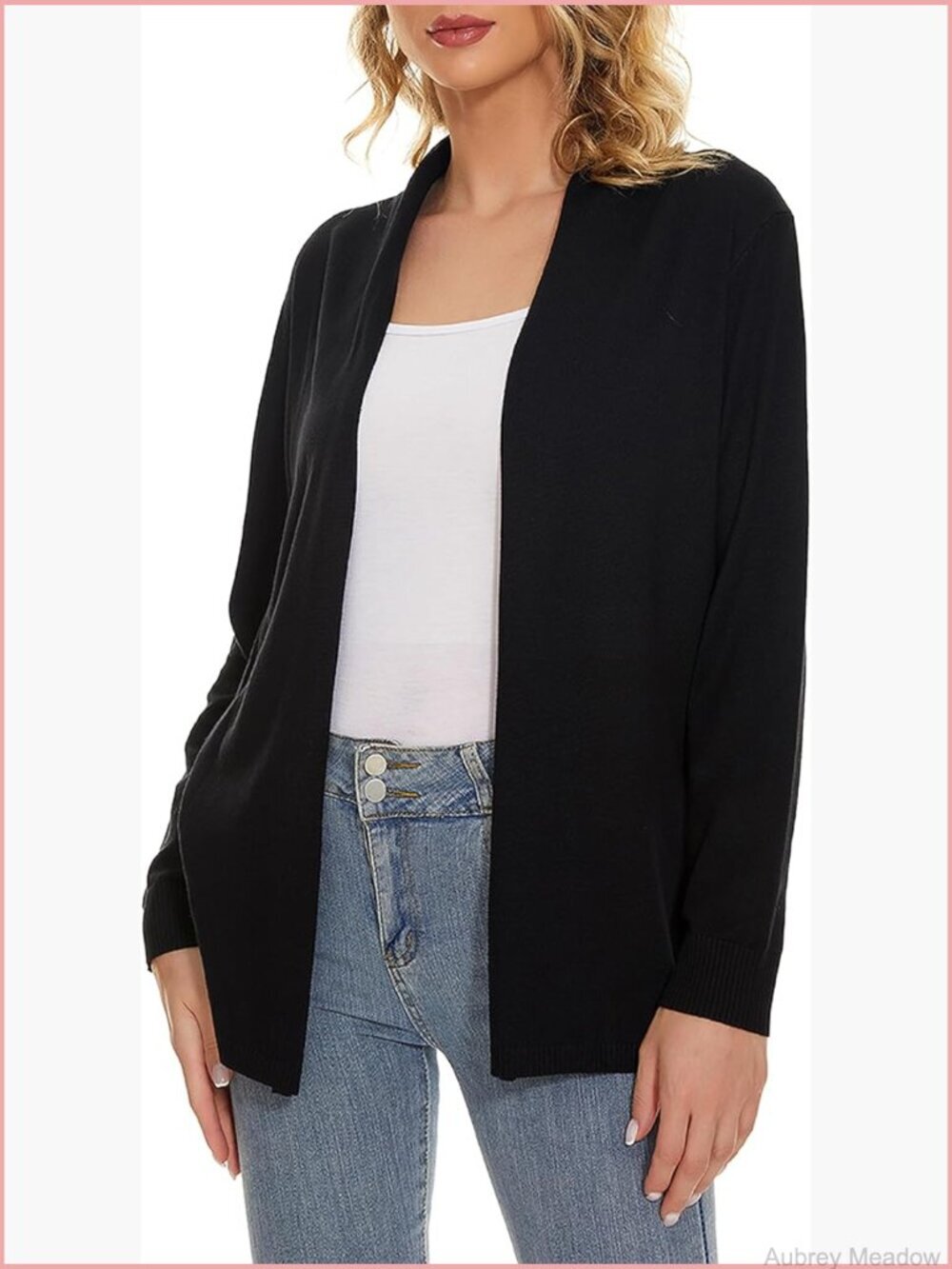 Casual Open Front Lightweight Cardigan Long Sleeve Soft Drape Duster